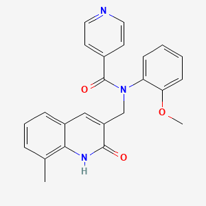 molecular formula C24H21N3O3 B7693728 N-((2-hydroxy-8-methylquinolin-3-yl)methyl)-N-(2-methoxyphenyl)isonicotinamide 