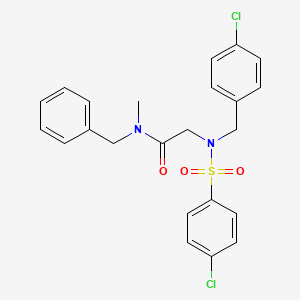molecular formula C23H22Cl2N2O3S B7693740 N-benzyl-2-(4-chloro-N-(4-chlorobenzyl)phenylsulfonamido)-N-methylacetamide 