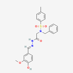 molecular formula C24H25N3O5S B7693743 (E)-N-benzyl-N-(2-(2-(4-hydroxy-3-methoxybenzylidene)hydrazinyl)-2-oxoethyl)-4-methylbenzenesulfonamide 