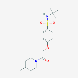 molecular formula C18H28N2O4S B7693752 N-(tert-butyl)-4-(2-(4-methylpiperidin-1-yl)-2-oxoethoxy)benzenesulfonamide 