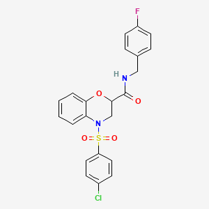 4-((4-Chlorophenyl)sulfonyl)-N-(4-fluorobenzyl)-3,4-dihydro-2H-benzo[b][1,4]oxazine-2-carboxamide