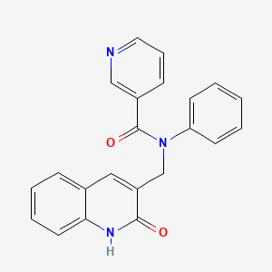 molecular formula C22H17N3O2 B7693776 N-((2-hydroxyquinolin-3-yl)methyl)-N-phenylnicotinamide 
