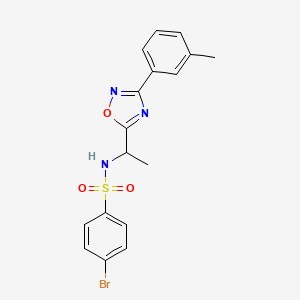 molecular formula C17H16BrN3O3S B7693801 4-bromo-N-(1-(3-(m-tolyl)-1,2,4-oxadiazol-5-yl)ethyl)benzenesulfonamide 