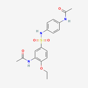molecular formula C18H21N3O5S B7693812 N-(4-(3-acetamido-4-ethoxyphenylsulfonamido)phenyl)acetamide 