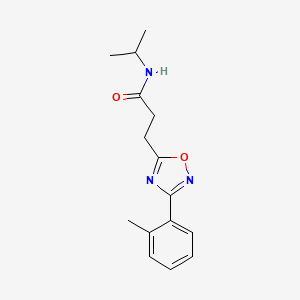 molecular formula C15H19N3O2 B7693817 N-isopropyl-3-(3-(o-tolyl)-1,2,4-oxadiazol-5-yl)propanamide 