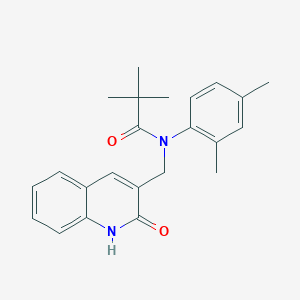 molecular formula C23H26N2O2 B7693829 N-(2,4-dimethylphenyl)-N-((2-hydroxyquinolin-3-yl)methyl)pivalamide 