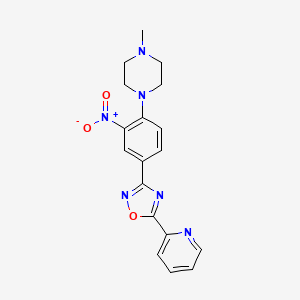 molecular formula C18H18N6O3 B7693831 3-(4-(4-methylpiperazin-1-yl)-3-nitrophenyl)-5-(pyridin-2-yl)-1,2,4-oxadiazole 