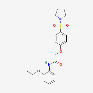 molecular formula C20H24N2O5S B7693847 N-(2-ethoxyphenyl)-2-(4-(pyrrolidin-1-ylsulfonyl)phenoxy)acetamide 