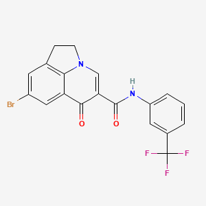 molecular formula C19H12BrF3N2O2 B7693859 8-bromo-6-oxo-N-(3-(trifluoromethyl)phenyl)-2,6-dihydro-1H-pyrrolo[3,2,1-ij]quinoline-5-carboxamide 