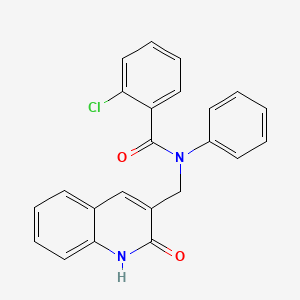 molecular formula C23H17ClN2O2 B7693876 2-chloro-N-((2-hydroxyquinolin-3-yl)methyl)-N-phenylbenzamide 