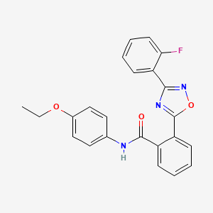 molecular formula C23H18FN3O3 B7693881 N-(4-ethoxyphenyl)-2-(3-(2-fluorophenyl)-1,2,4-oxadiazol-5-yl)benzamide 