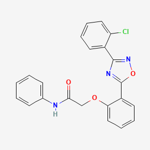 molecular formula C22H16ClN3O3 B7693886 2-(2-(3-(2-chlorophenyl)-1,2,4-oxadiazol-5-yl)phenoxy)-N-phenylacetamide 