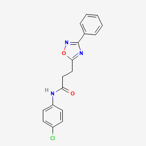 molecular formula C17H14ClN3O2 B7693896 N-(4-chlorophenyl)-3-(3-phenyl-1,2,4-oxadiazol-5-yl)propanamide 