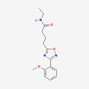 molecular formula C15H19N3O3 B7693904 N-ethyl-4-(3-(2-methoxyphenyl)-1,2,4-oxadiazol-5-yl)butanamide 