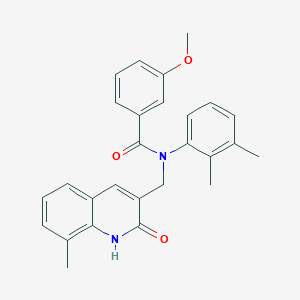 molecular formula C27H26N2O3 B7693907 N-(2,3-dimethylphenyl)-N-((2-hydroxy-8-methylquinolin-3-yl)methyl)-3-methoxybenzamide 