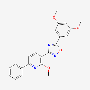 molecular formula C22H19N3O4 B7693919 5-(3,5-dimethoxyphenyl)-3-(2-methoxy-6-phenylpyridin-3-yl)-1,2,4-oxadiazole 