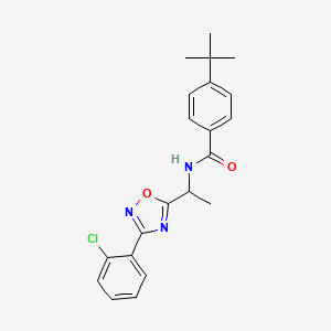 molecular formula C21H22ClN3O2 B7693920 4-(tert-butyl)-N-(1-(3-(2-chlorophenyl)-1,2,4-oxadiazol-5-yl)ethyl)benzamide 