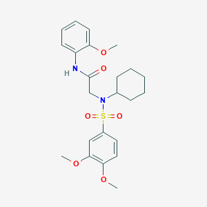 molecular formula C23H30N2O6S B7693926 2-(N-cyclohexyl3,4-dimethoxybenzenesulfonamido)-N-(2,4-dimethoxyphenyl)acetamide 