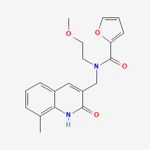 molecular formula C19H20N2O4 B7693939 N-((2-hydroxy-8-methylquinolin-3-yl)methyl)-N-(2-methoxyethyl)furan-2-carboxamide 