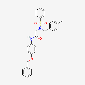 2-{N-[(4-methylphenyl)methyl]benzenesulfonamido}-N-[2-(phenylsulfanyl)phenyl]acetamide