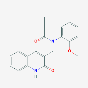 molecular formula C22H24N2O3 B7693969 N-((2-hydroxyquinolin-3-yl)methyl)-N-(2-methoxyphenyl)pivalamide 