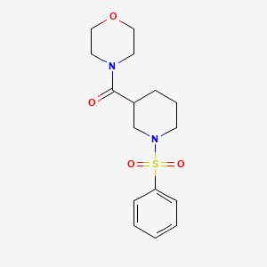molecular formula C16H22N2O4S B7693977 1-(benzenesulfonyl)-N-(3-chloro-2-methylphenyl)piperidine-3-carboxamide 