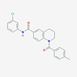 molecular formula C24H21ClN2O2 B7693979 N-(2-bromophenyl)-1-(4-methylbenzoyl)-1,2,3,4-tetrahydroquinoline-6-carboxamide 