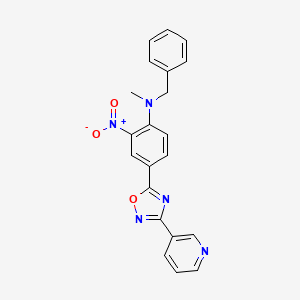 molecular formula C21H17N5O3 B7693984 N-benzyl-N-methyl-2-nitro-4-(3-(pyridin-3-yl)-1,2,4-oxadiazol-5-yl)aniline 