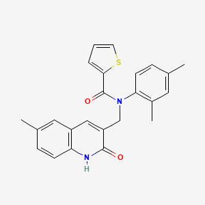 molecular formula C24H22N2O2S B7693985 N-(2,4-dimethylphenyl)-N-((2-hydroxy-6-methylquinolin-3-yl)methyl)thiophene-2-carboxamide 