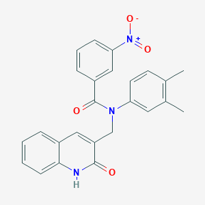 N-(3,4-dimethylphenyl)-N-((2-hydroxyquinolin-3-yl)methyl)-3-nitrobenzamide