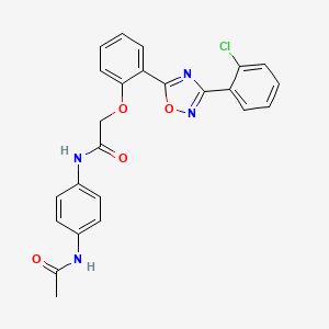 molecular formula C24H19ClN4O4 B7694004 N-(4-acetamidophenyl)-2-(2-(3-(2-chlorophenyl)-1,2,4-oxadiazol-5-yl)phenoxy)acetamide 