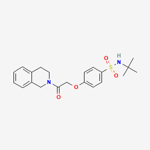 molecular formula C21H26N2O4S B7694011 N-(tert-butyl)-4-(2-(3,4-dihydroisoquinolin-2(1H)-yl)-2-oxoethoxy)benzenesulfonamide 