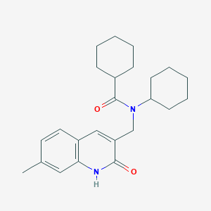 molecular formula C24H32N2O2 B7694015 N-cyclohexyl-N-((2-hydroxy-7-methylquinolin-3-yl)methyl)cyclohexanecarboxamide 