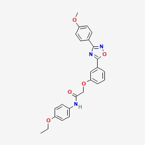 molecular formula C25H23N3O5 B7694036 N-(4-ethoxyphenyl)-2-(3-(3-(4-methoxyphenyl)-1,2,4-oxadiazol-5-yl)phenoxy)acetamide 