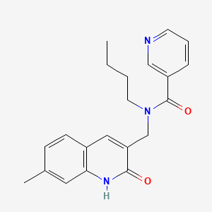 molecular formula C21H23N3O2 B7694043 N-butyl-N-((2-hydroxy-7-methylquinolin-3-yl)methyl)nicotinamide 