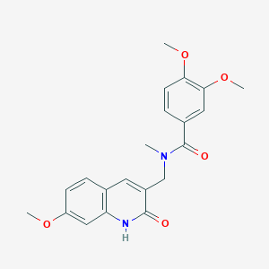 molecular formula C21H22N2O5 B7694055 N-((2-hydroxy-7-methoxyquinolin-3-yl)methyl)-3,4-dimethoxy-N-methylbenzamide 