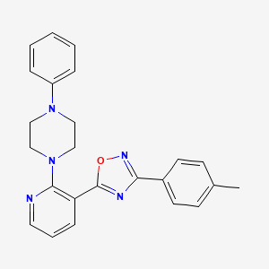 molecular formula C24H23N5O B7694062 5-(2-(4-phenylpiperazin-1-yl)pyridin-3-yl)-3-(p-tolyl)-1,2,4-oxadiazole 