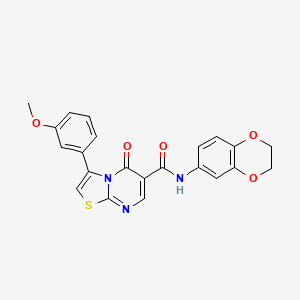 molecular formula C22H17N3O5S B7694065 N-(3,5-dimethylphenyl)-3-(3-methoxyphenyl)-5-oxo-5H-[1,3]thiazolo[3,2-a]pyrimidine-6-carboxamide 