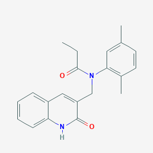 molecular formula C21H22N2O2 B7694069 N-(2,5-dimethylphenyl)-N-((2-hydroxyquinolin-3-yl)methyl)propionamide 