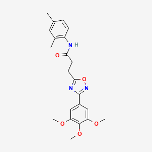 molecular formula C22H25N3O5 B7694073 N-(2,4-dimethylphenyl)-3-(3-(3,4,5-trimethoxyphenyl)-1,2,4-oxadiazol-5-yl)propanamide 