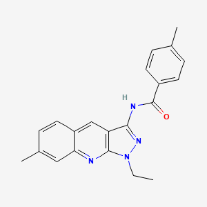 molecular formula C21H20N4O B7694074 N-(1-ethyl-7-methyl-1H-pyrazolo[3,4-b]quinolin-3-yl)-4-methylbenzamide 