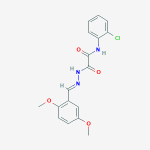 molecular formula C17H16ClN3O4 B7694082 (E)-N-(2-chlorophenyl)-2-(2-(2,5-dimethoxybenzylidene)hydrazinyl)-2-oxoacetamide 
