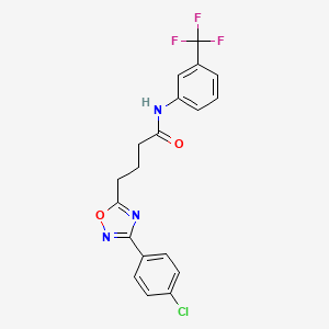 molecular formula C19H15ClF3N3O2 B7694097 4-(3-(4-chlorophenyl)-1,2,4-oxadiazol-5-yl)-N-(3-(trifluoromethyl)phenyl)butanamide 