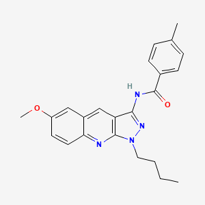 molecular formula C23H24N4O2 B7694119 N-(1-butyl-6-methoxy-1H-pyrazolo[3,4-b]quinolin-3-yl)-4-methylbenzamide 