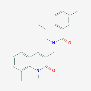 N-butyl-N-((2-hydroxy-8-methylquinolin-3-yl)methyl)-3-methylbenzamide