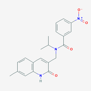 molecular formula C21H21N3O4 B7694156 N-((2-hydroxy-7-methylquinolin-3-yl)methyl)-N-isopropyl-3-nitrobenzamide 