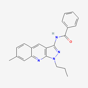 molecular formula C21H20N4O B7694164 N-(7-methyl-1-propyl-1H-pyrazolo[3,4-b]quinolin-3-yl)benzamide 