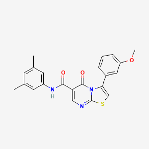 molecular formula C22H19N3O3S B7694172 3-(3-methoxyphenyl)-5-oxo-N-phenyl-5H-[1,3]thiazolo[3,2-a]pyrimidine-6-carboxamide 