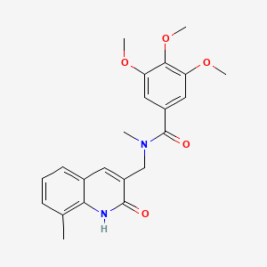 molecular formula C22H24N2O5 B7694177 N-((2-hydroxy-8-methylquinolin-3-yl)methyl)-3,4,5-trimethoxy-N-methylbenzamide 