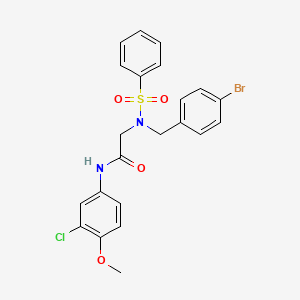 molecular formula C22H20BrClN2O4S B7694182 N-(4-acetamidophenyl)-2-(N-methyl4-methoxybenzenesulfonamido)acetamide 